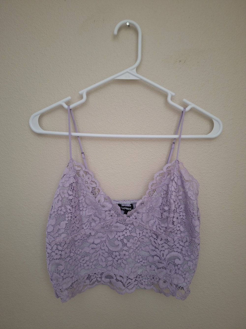 Express All Over Lace Cami Crop